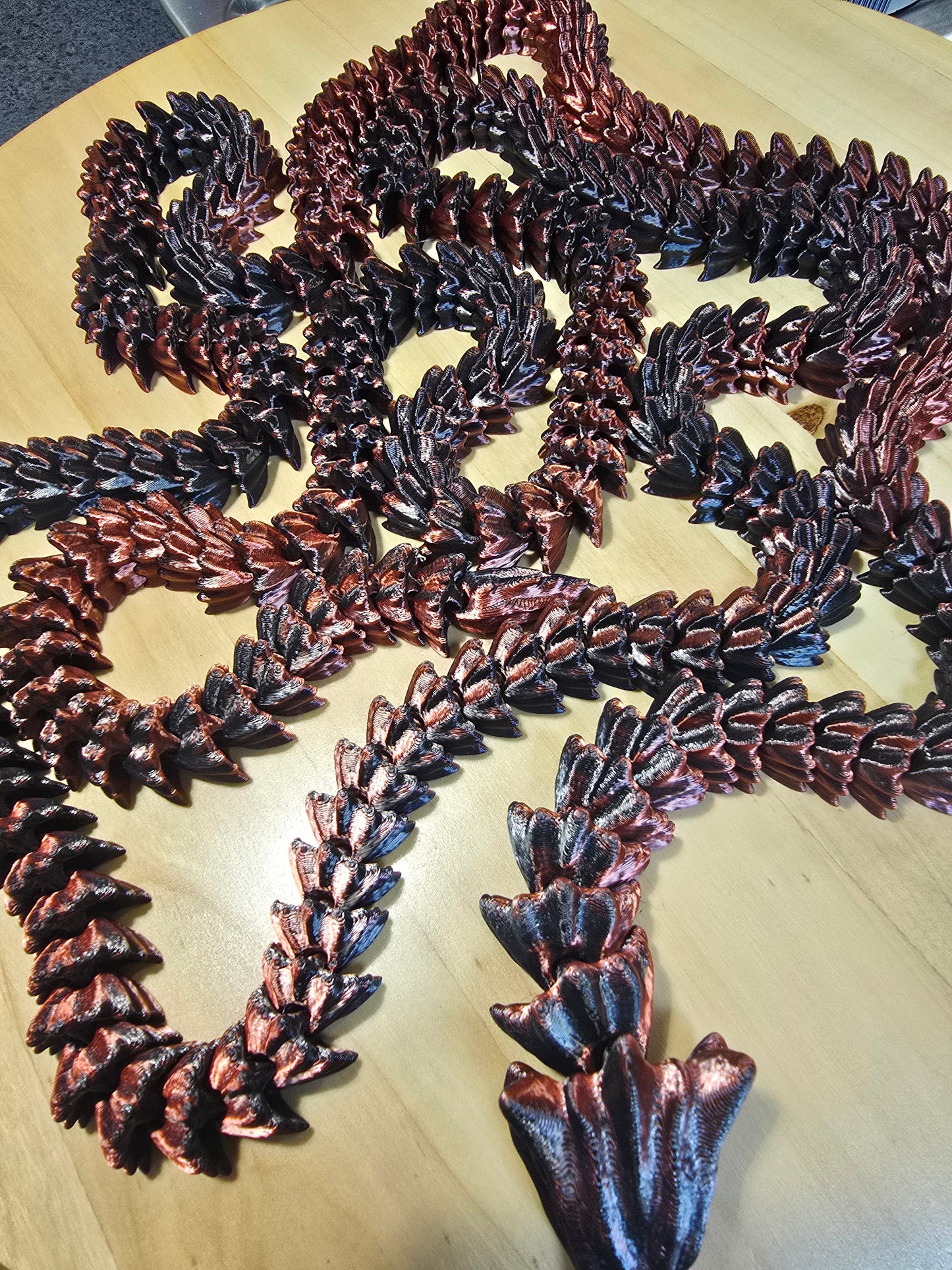 π 7-Foot Two-Tone 3D Printed Dragon