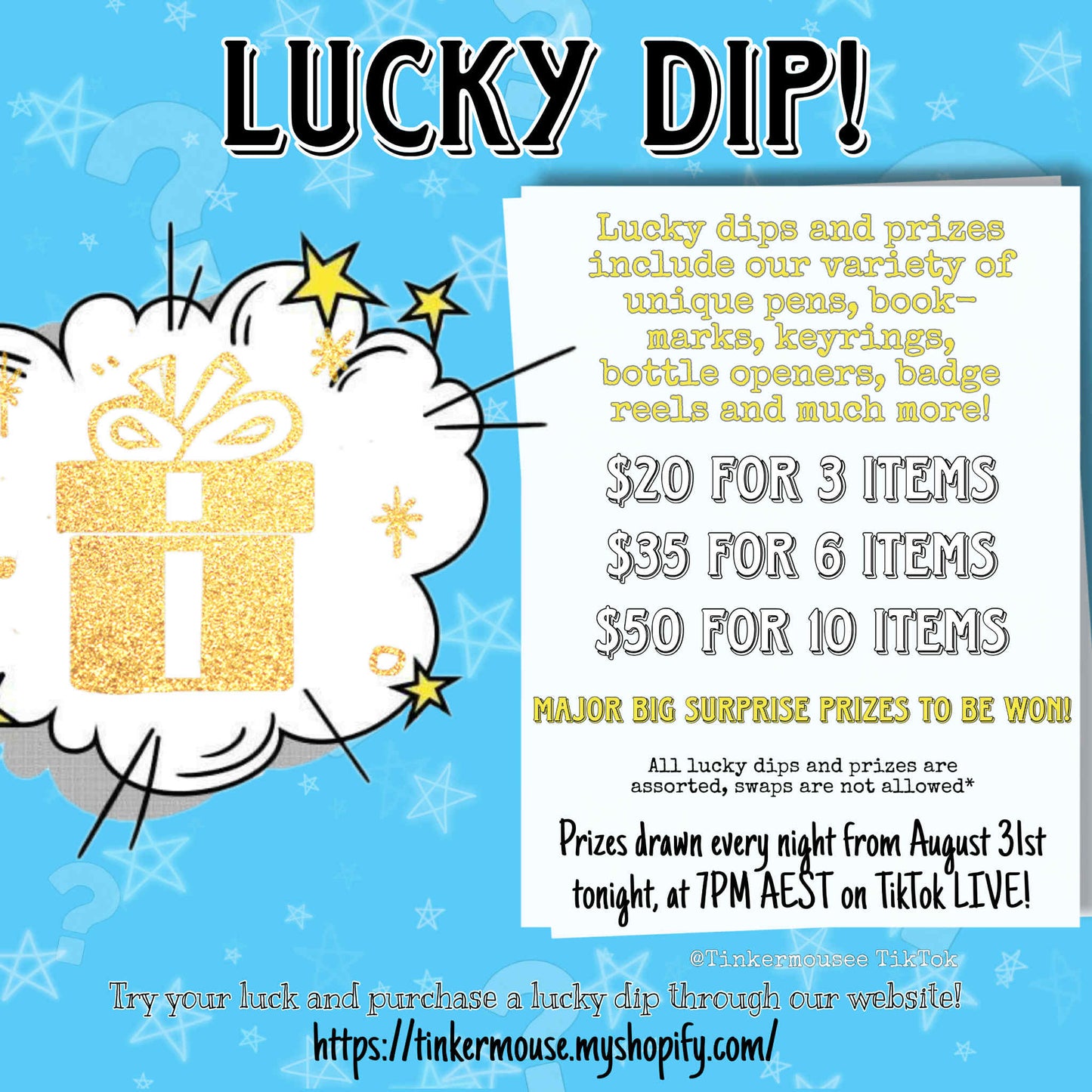 Lucky dip tickets