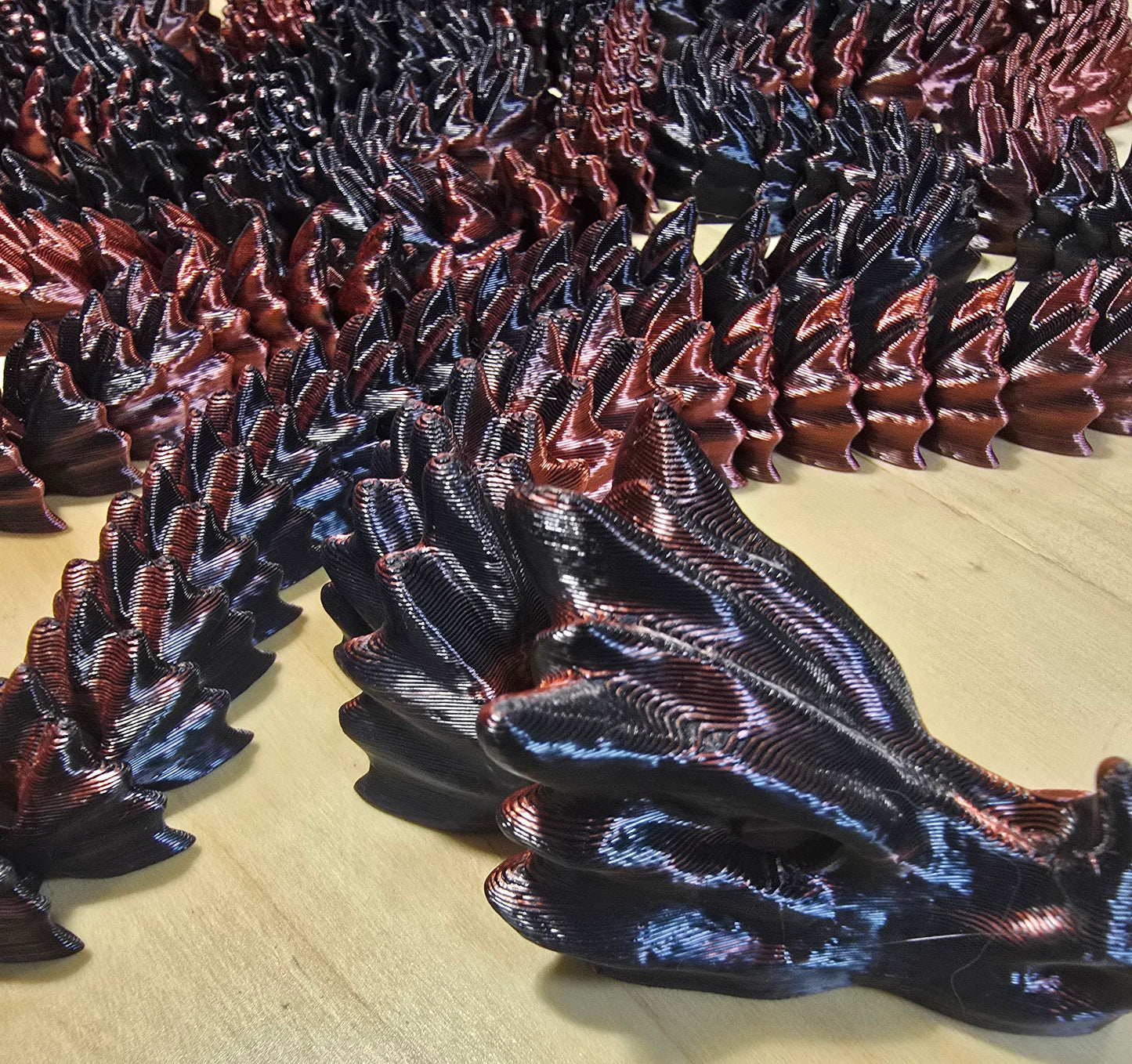 π 7-Foot Two-Tone 3D Printed Dragon
