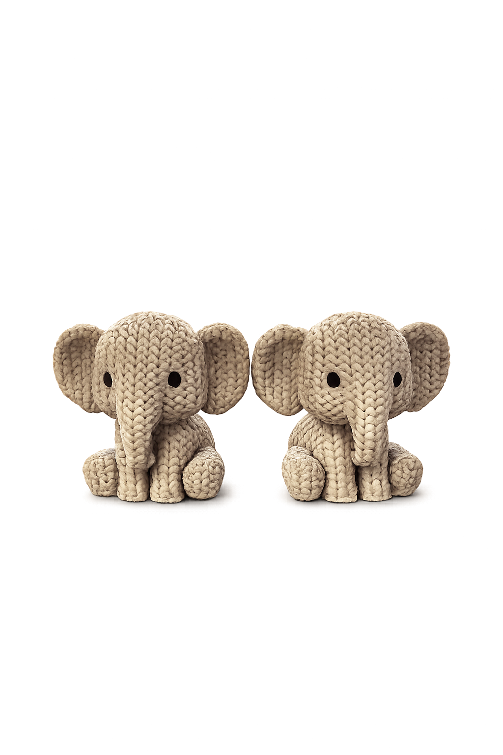 3D Printed Mini knitted elephants