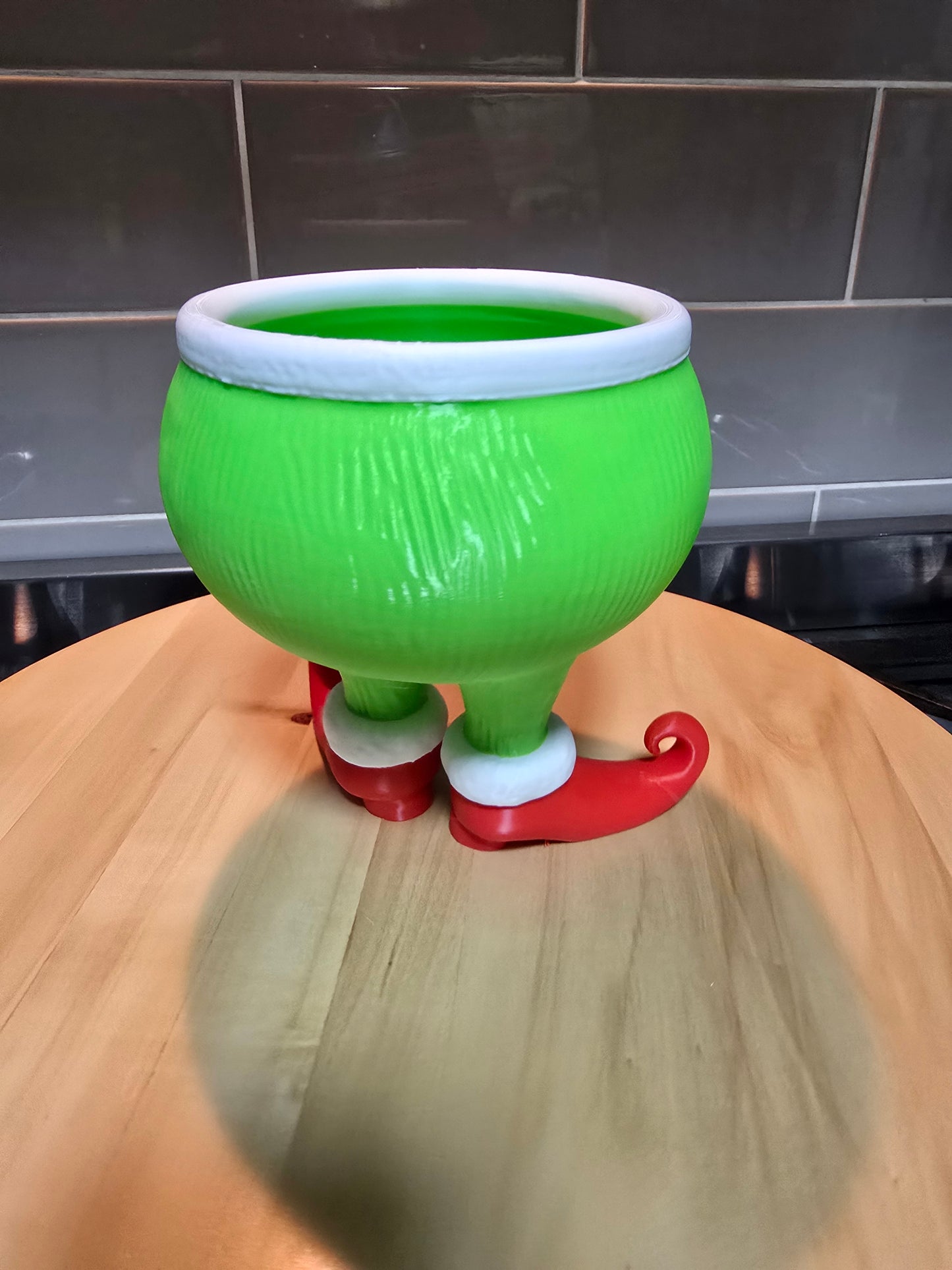 Grinch 3D Printed Candy Bowl – Christmas Treat Dish | Holiday Snack Holder | Festive Table Decor