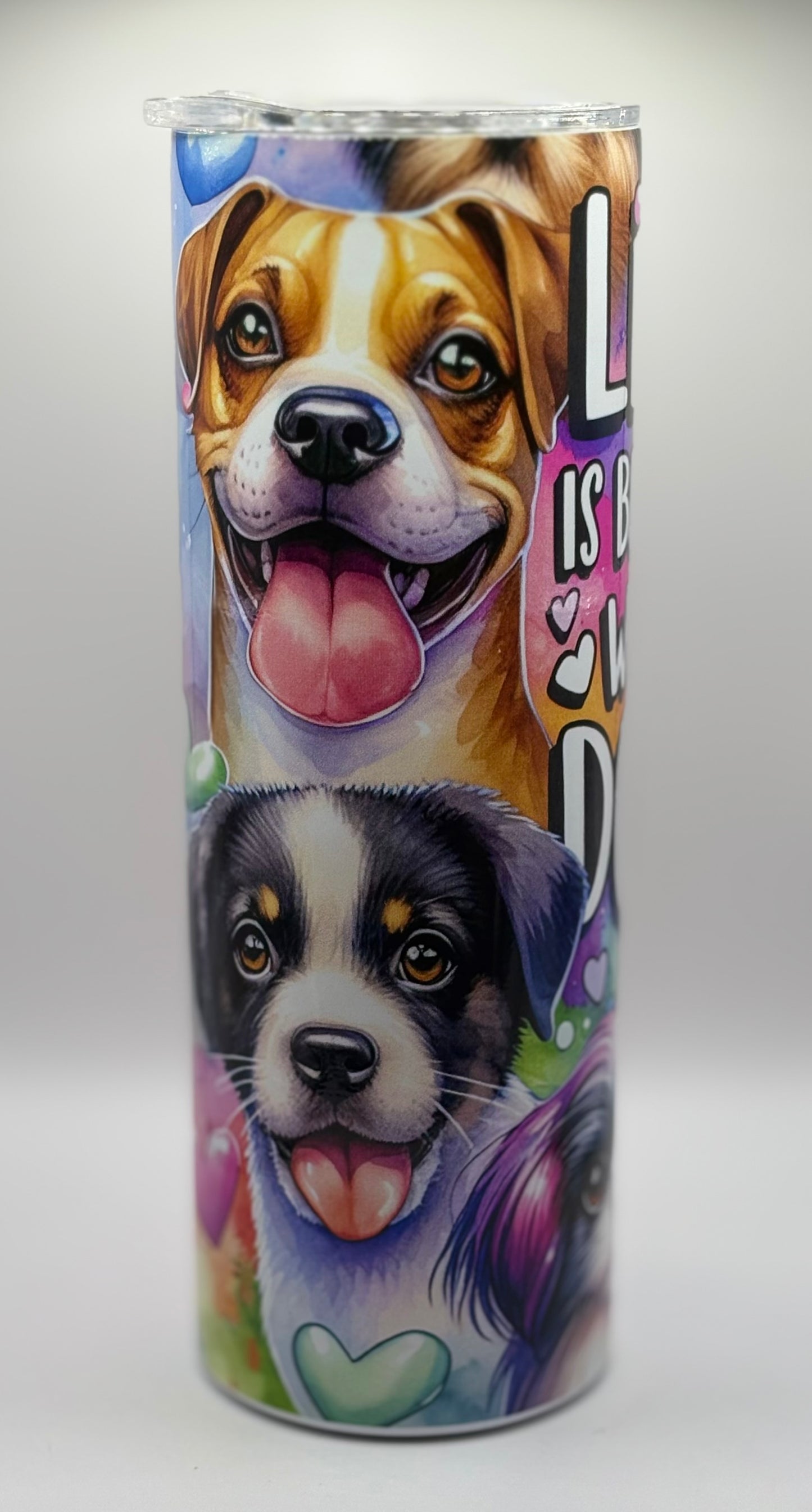 Colourful Life is Better with Dogs 20 oz tumbler