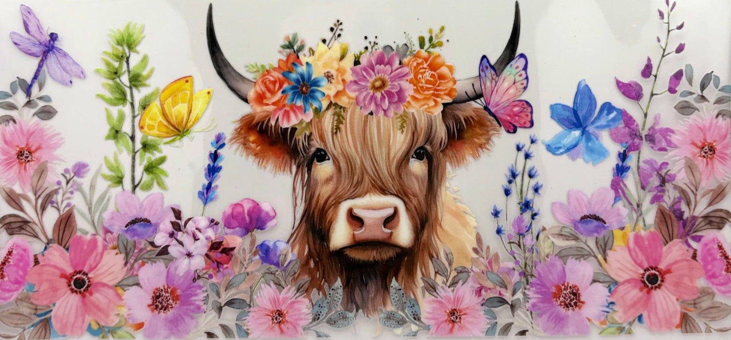 Floral Highland Cow