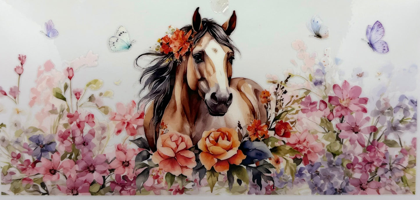 Watercolour Floral Horse