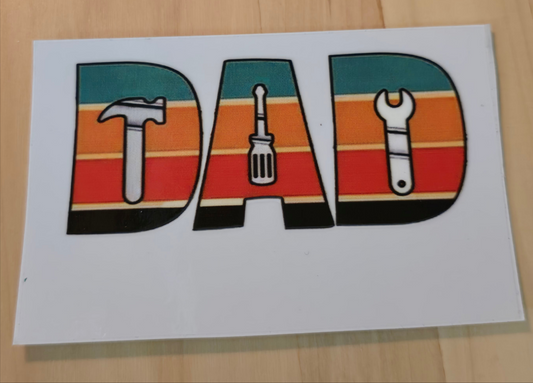 Colorful graphic with tools on a white background