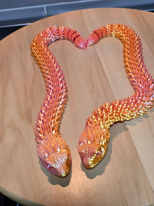 🐍 Multi-Colour 3D Printed Snake – 36cm Articulated Flexi Rainbow Snake