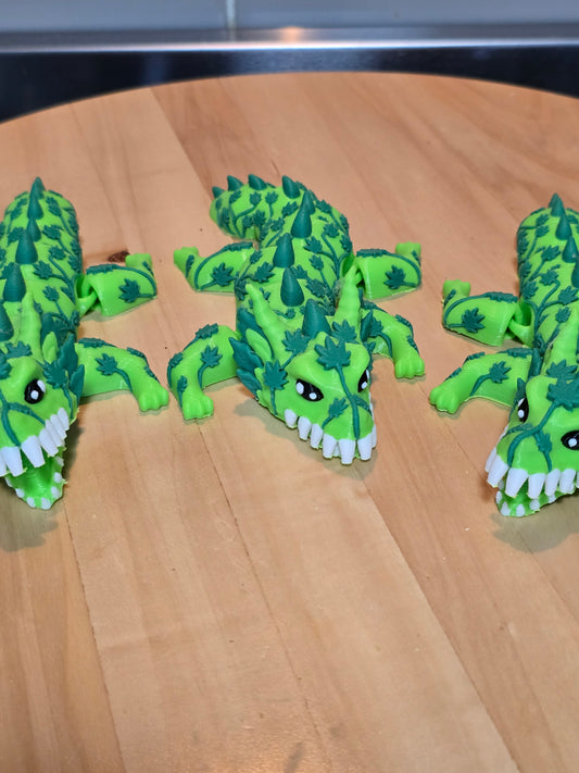 🌿 3D Printed Cannabis Dragon – Articulated Collectible 🐉