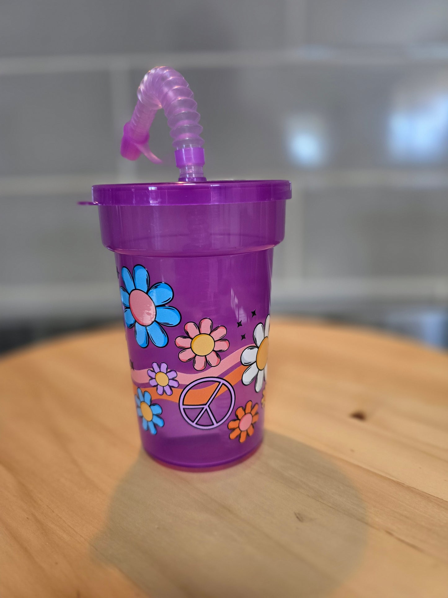 Toddler Cup -Purple Flowers