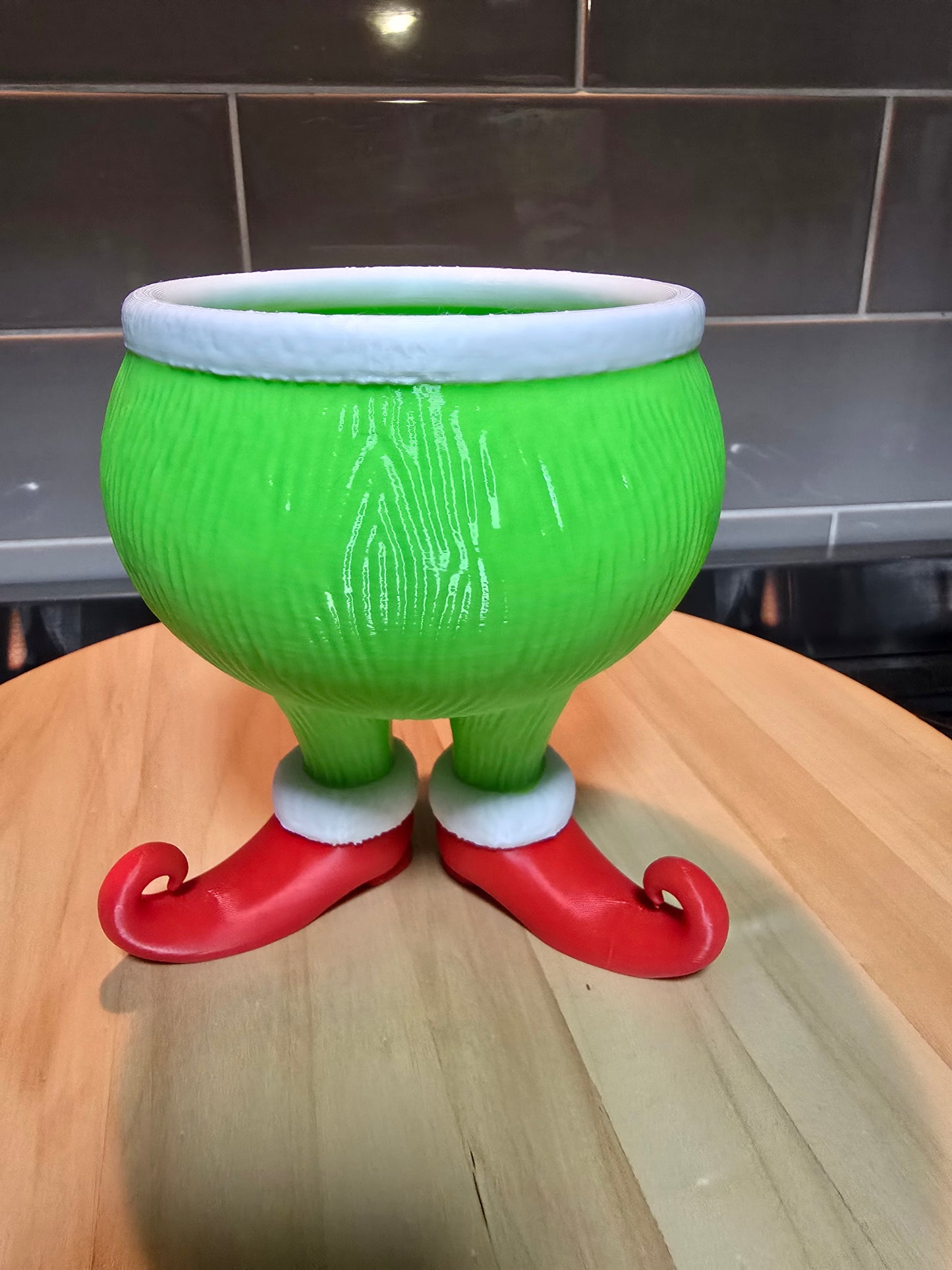 Grinch 3D Printed Candy Bowl – Christmas Treat Dish | Holiday Snack Holder | Festive Table Decor