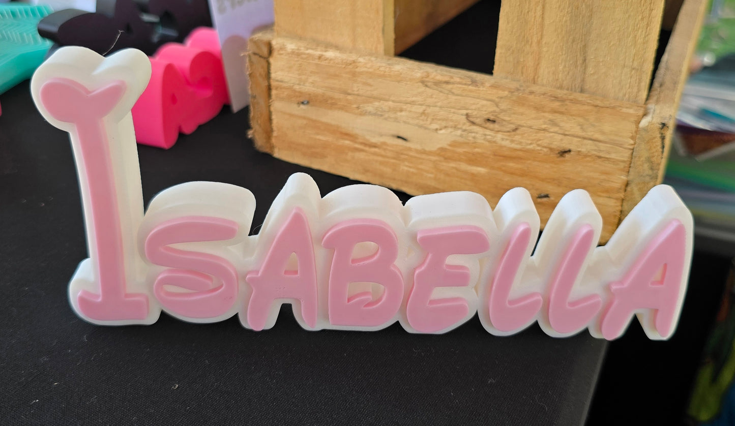 3D Printed Name Sign – Custom Nursery Wall Decor | Kids Room Name Plaque | Custom Gift