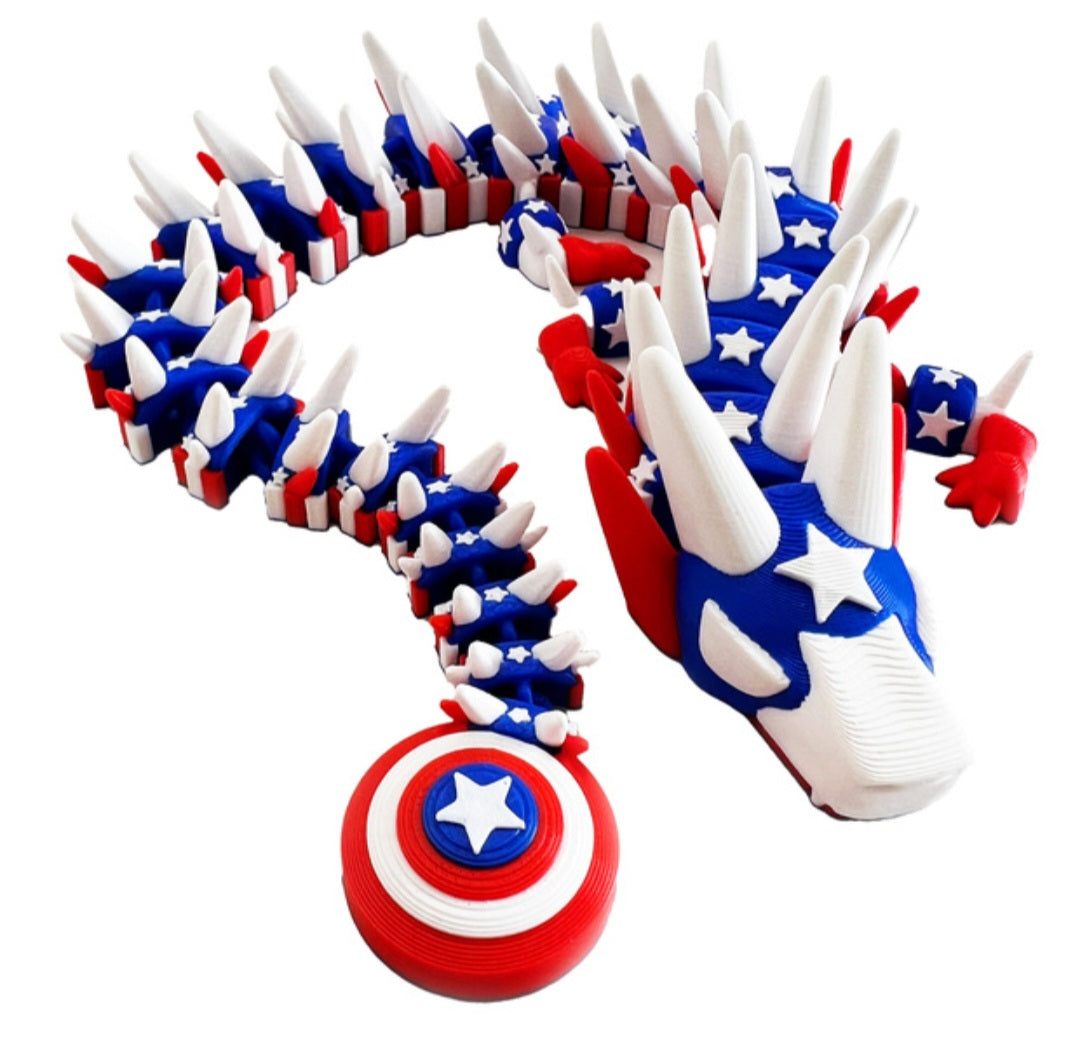 🦸‍♂️ Super Hero 3D Printed American Dragon – Action-Packed Collectible