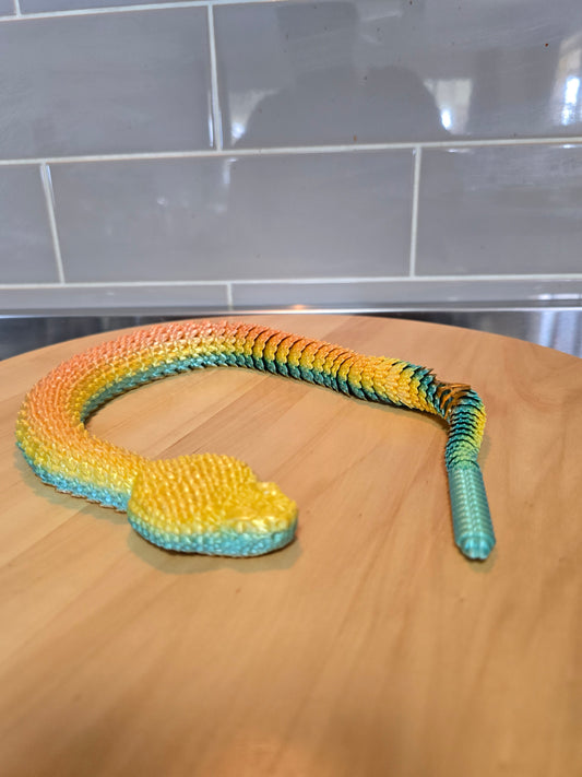 🐍 3D Printed Rattlesnake – Realistic Articulated Snake Toy