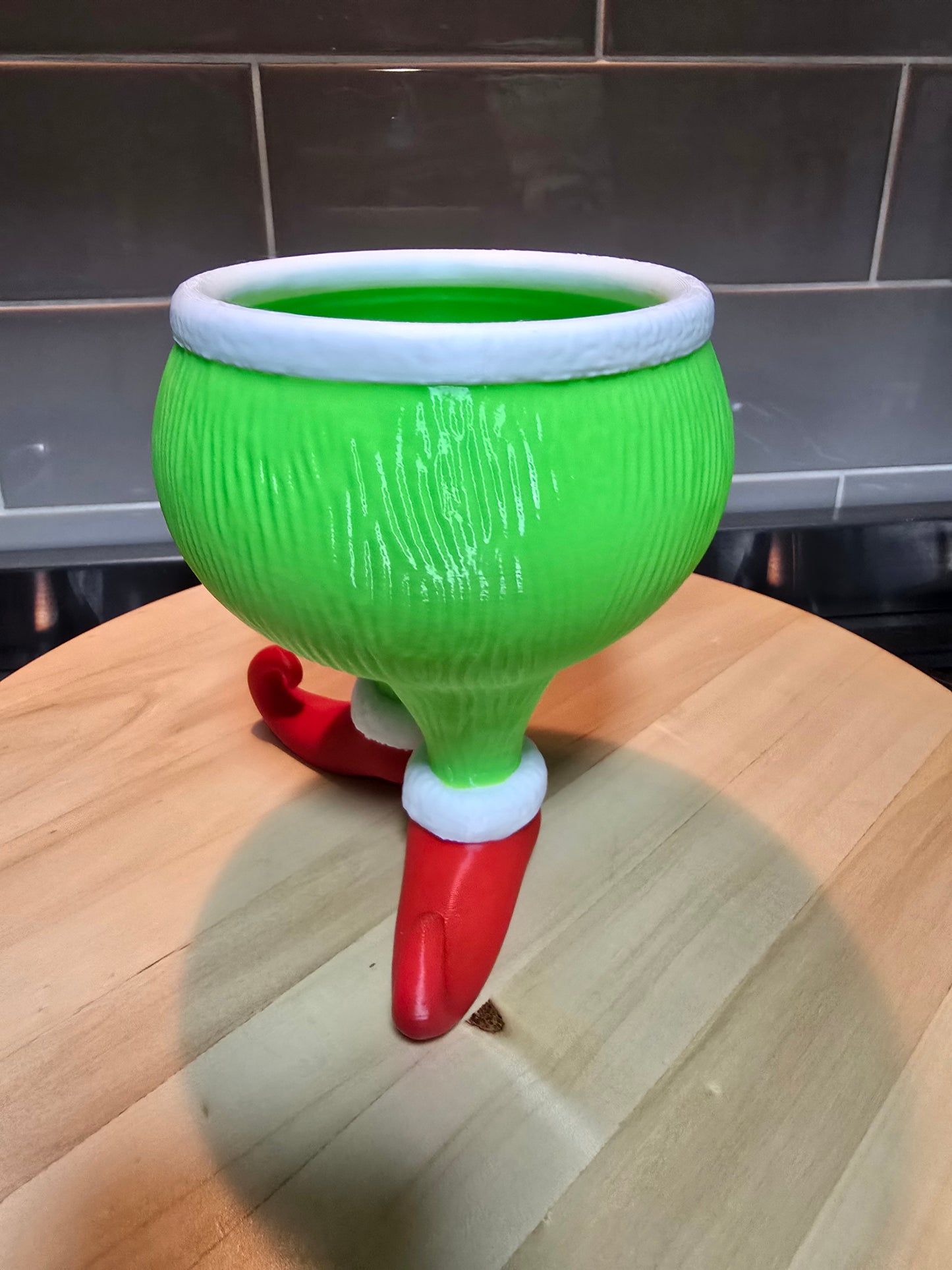 Grinch 3D Printed Candy Bowl – Christmas Treat Dish | Holiday Snack Holder | Festive Table Decor