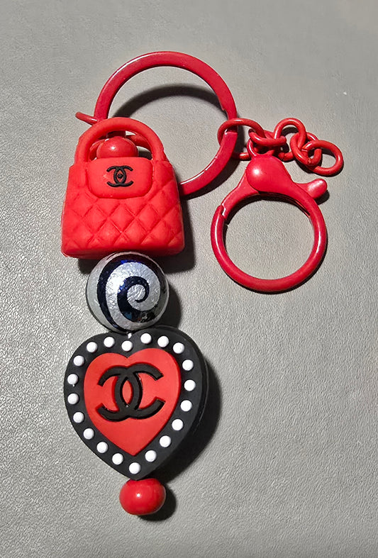 Red Designer keyring