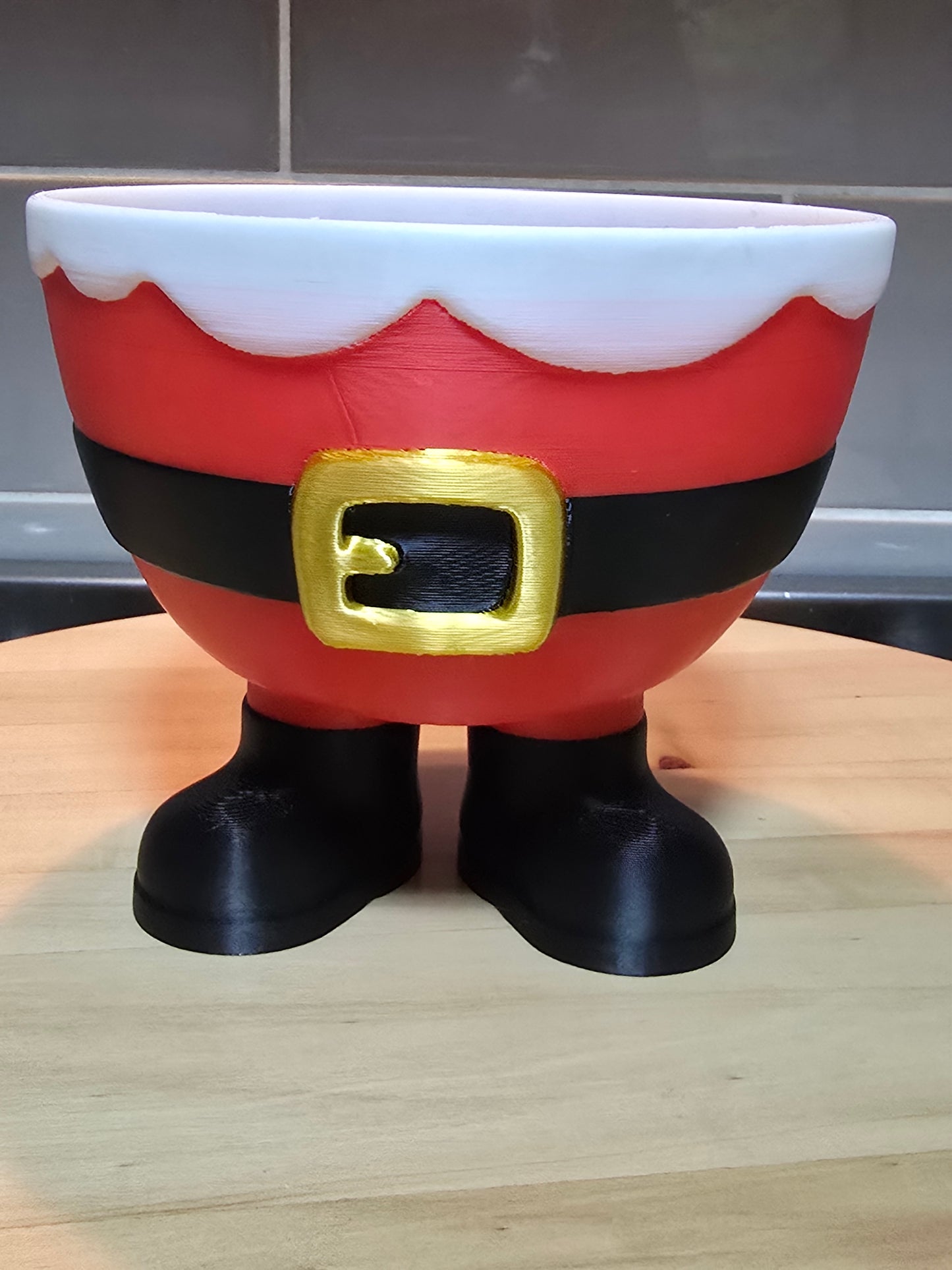 Santa 3D Printed Candy Bowl – Christmas Treat Dish | Holiday Snack Holder | Festive Table Decor
