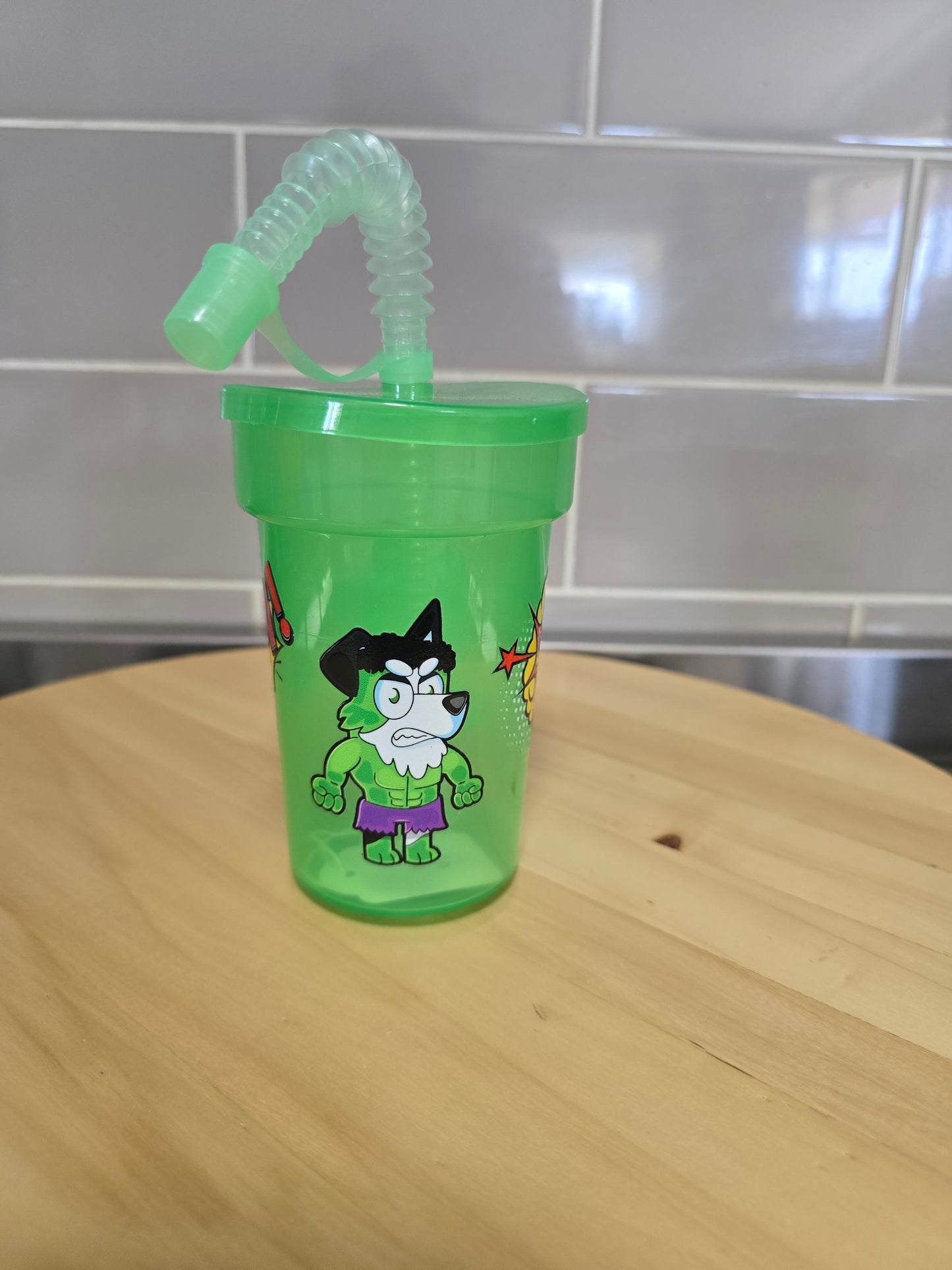 Toddler Cup - Green  Superhero