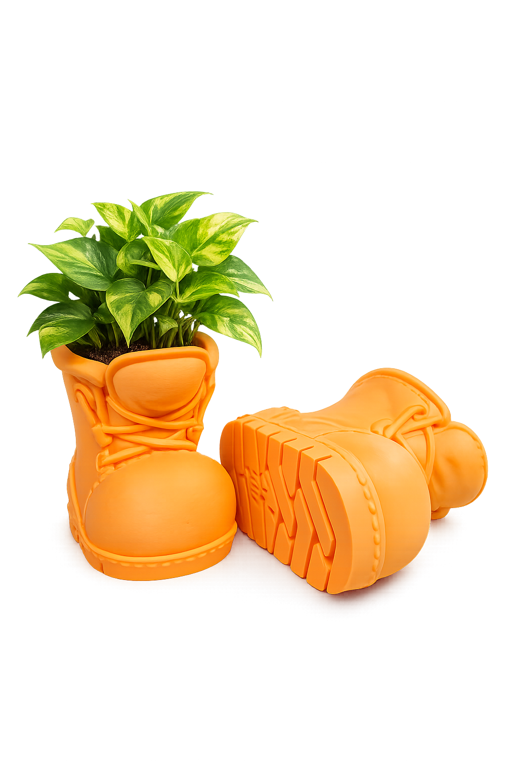 3D Printed Boot Planter | Unique Indoor Plant Pot with Drainage