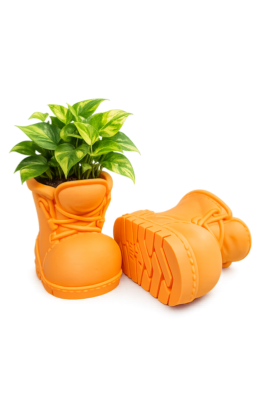 3D Printed Boot Planter | Unique Indoor Plant Pot with Drainage