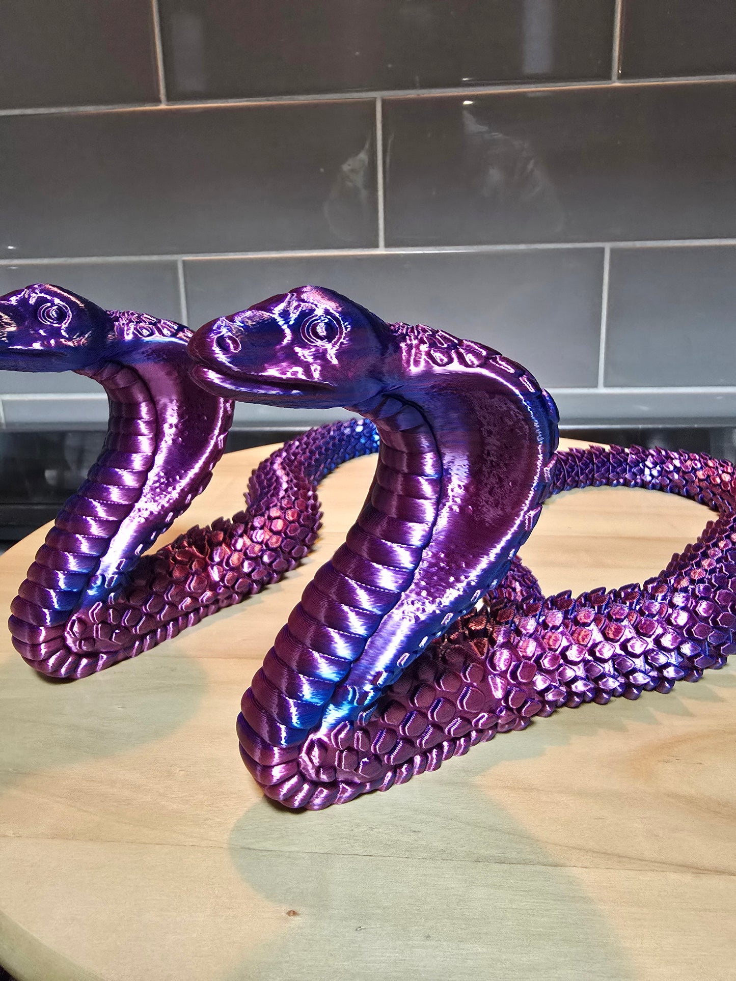 🌀 Multicolour 3D Printed Cobra – Striking Display Piece for Snake Lovers!
