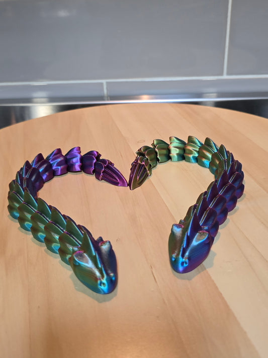 🐍 Multi-Colour 3D Printed Snake – 25cm Articulated Flexi Rainbow Snake