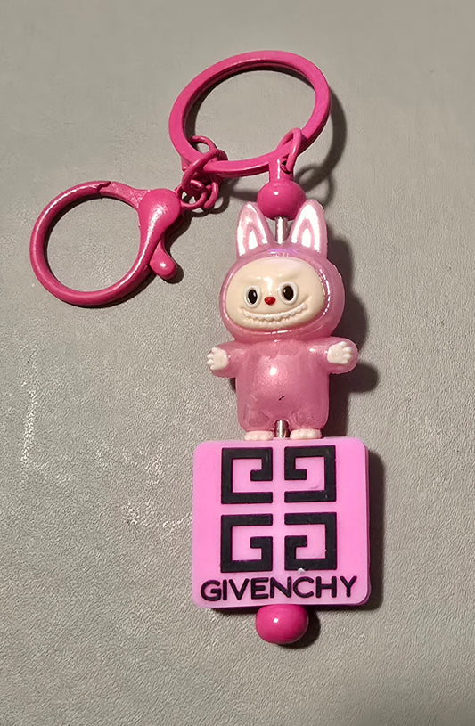Pink Labubu and Designer keyring