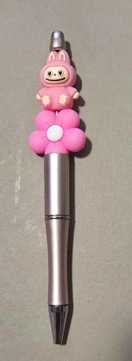 Pink Labubu and Daisy pen