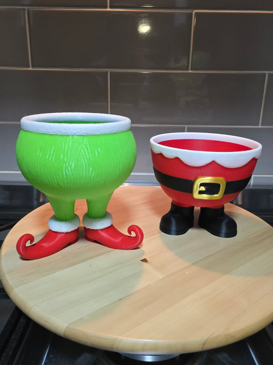 Santa 3D Printed Candy Bowl – Christmas Treat Dish | Holiday Snack Holder | Festive Table Decor