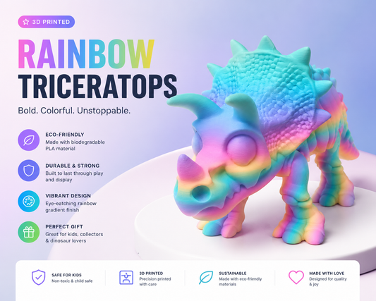 3D Printed Triceratops Collectible 🦖🌈
