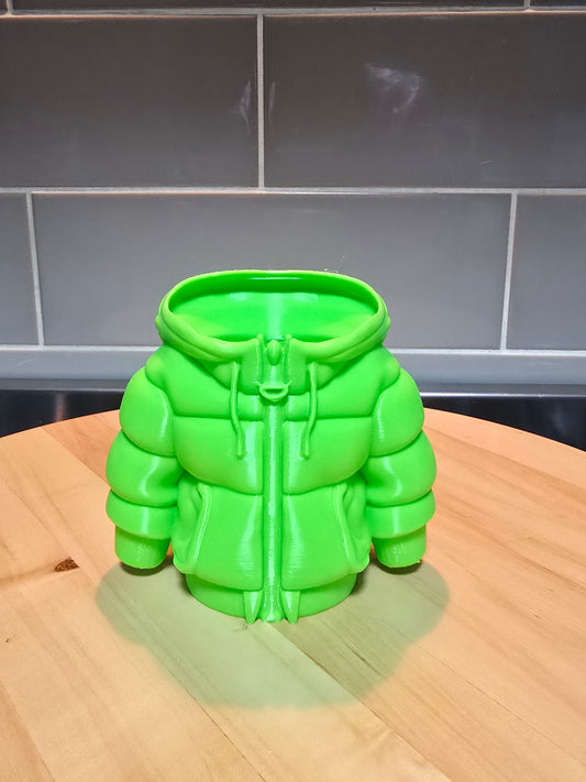 Puffer jacket pen holder