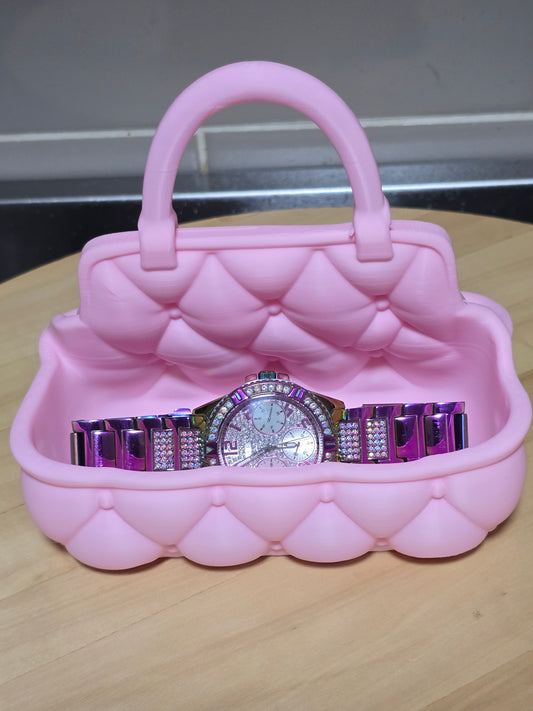 Quilted vanity tray with handle