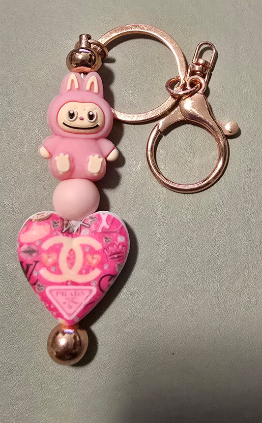 Pink Labubu designer keyring