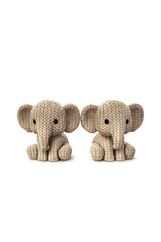 3D Printed Mini knitted elephants