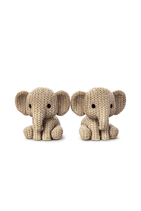 3D Printed Mini knitted elephants