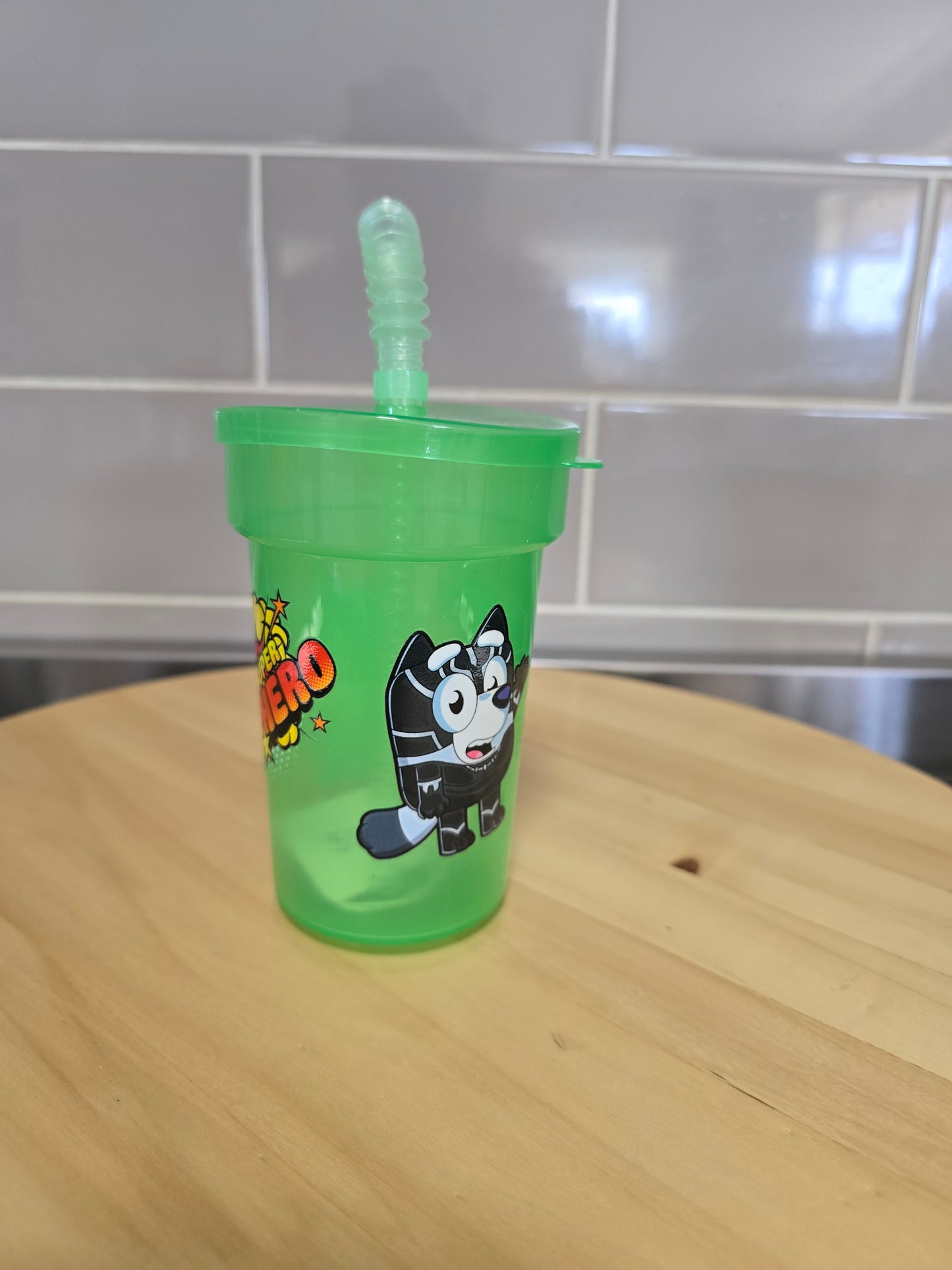 Toddler Cup - Green  Superhero