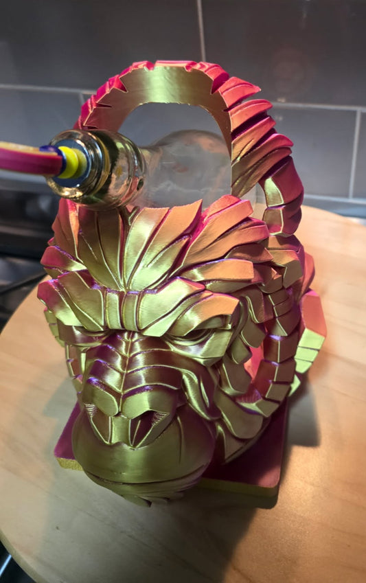 Silver back gorilla wine bottle holder
