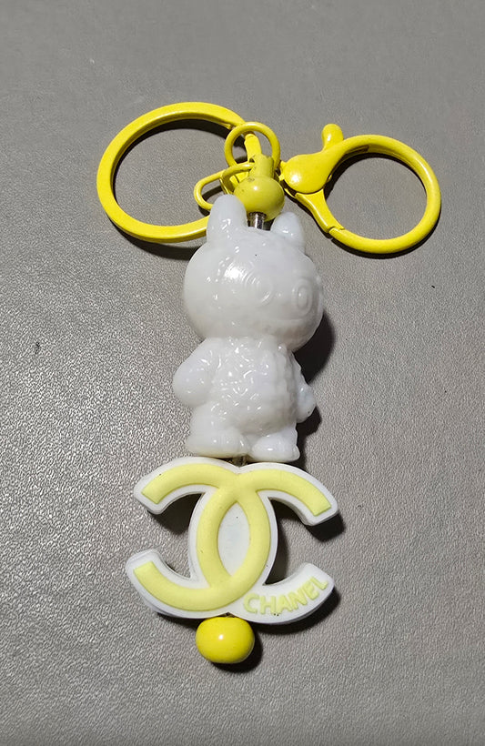 White Labubu and Designer keyring