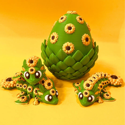3D Printed Sunflower 🌻 Dragon and Egg combo