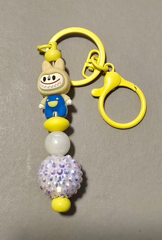 Yellow Labubu keyring