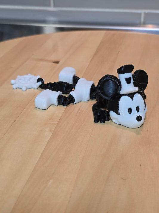 🐉 1920’s Mouse-Themed Steamboat Dragon – 3D Printed Collectible - Mini